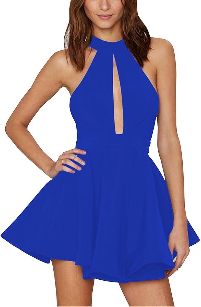 Donna Vestiti Eleganti Da Cerimonia Estivi Corti Cocktail A Pieghe Vestito Da Sera Vita Alta